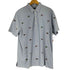 ラルフローレン RALPH LAUREN KNIT OXFORD 総柄ランダム刺繍ストライプ S/S BDポロシャツ メンズ import:XL